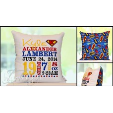 Superhero - Birth Announcement Pillow